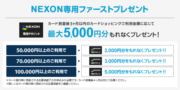 ご入会でもれなくNEXONポイント3,000ポイントプレゼント!