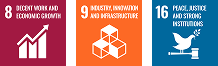 8 Decent Work and Economic Growth 9 Industry, Innovation and Infrastructure 16 Peace, Justice and Strong Institutions