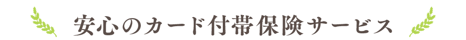安心のカード付帯保険サービス