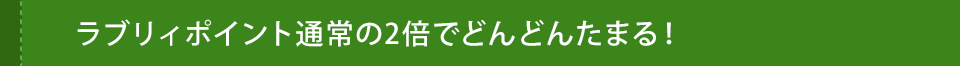ラブリィポイント通常の2倍でどんどんたまる!