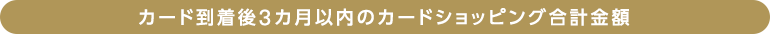 カード到着後3カ月以内のカードショッピング合計金額