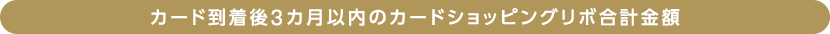 カード到着後3カ月以内のカードショッピングリボ合計金額