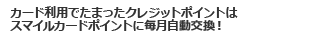 カード利用でたまったクレジットポイントはスマイルカードポイントに毎月自動交換!