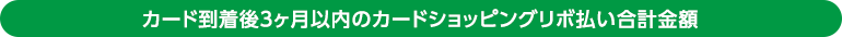 カード到着後3ヶ月以内のカードショッピングリボ払い合計金額