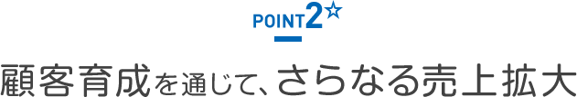POINT1 顧客育成を通じて、さらなる売上拡大
